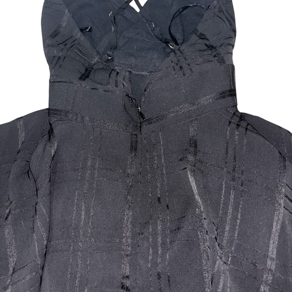 Edite Mode Women's Size XS Fashion Strap Tie-Up Ruffle Romper Black Checkered - Picture 12 of 12